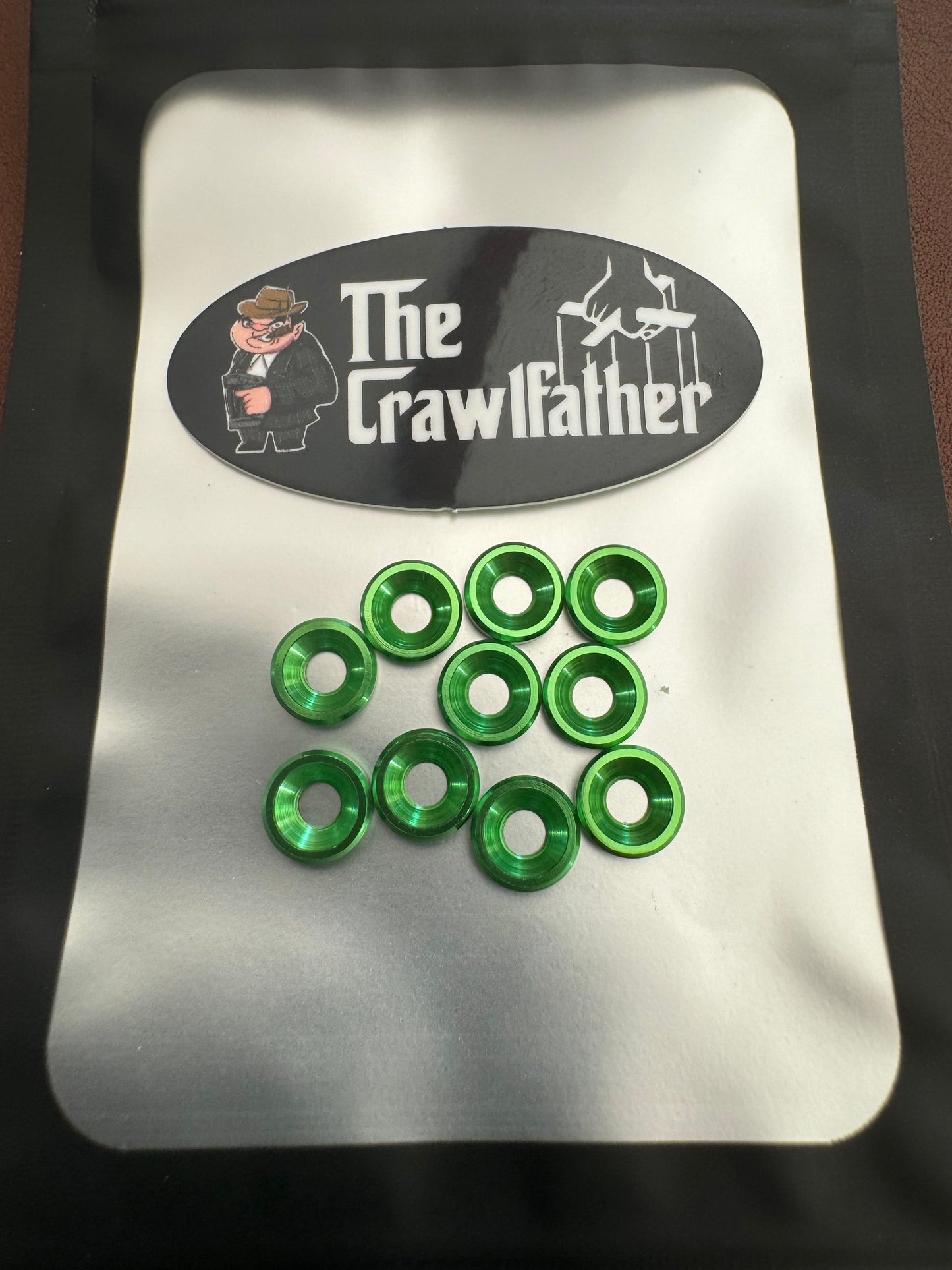 Green Anodized M3 Countersunk Washers