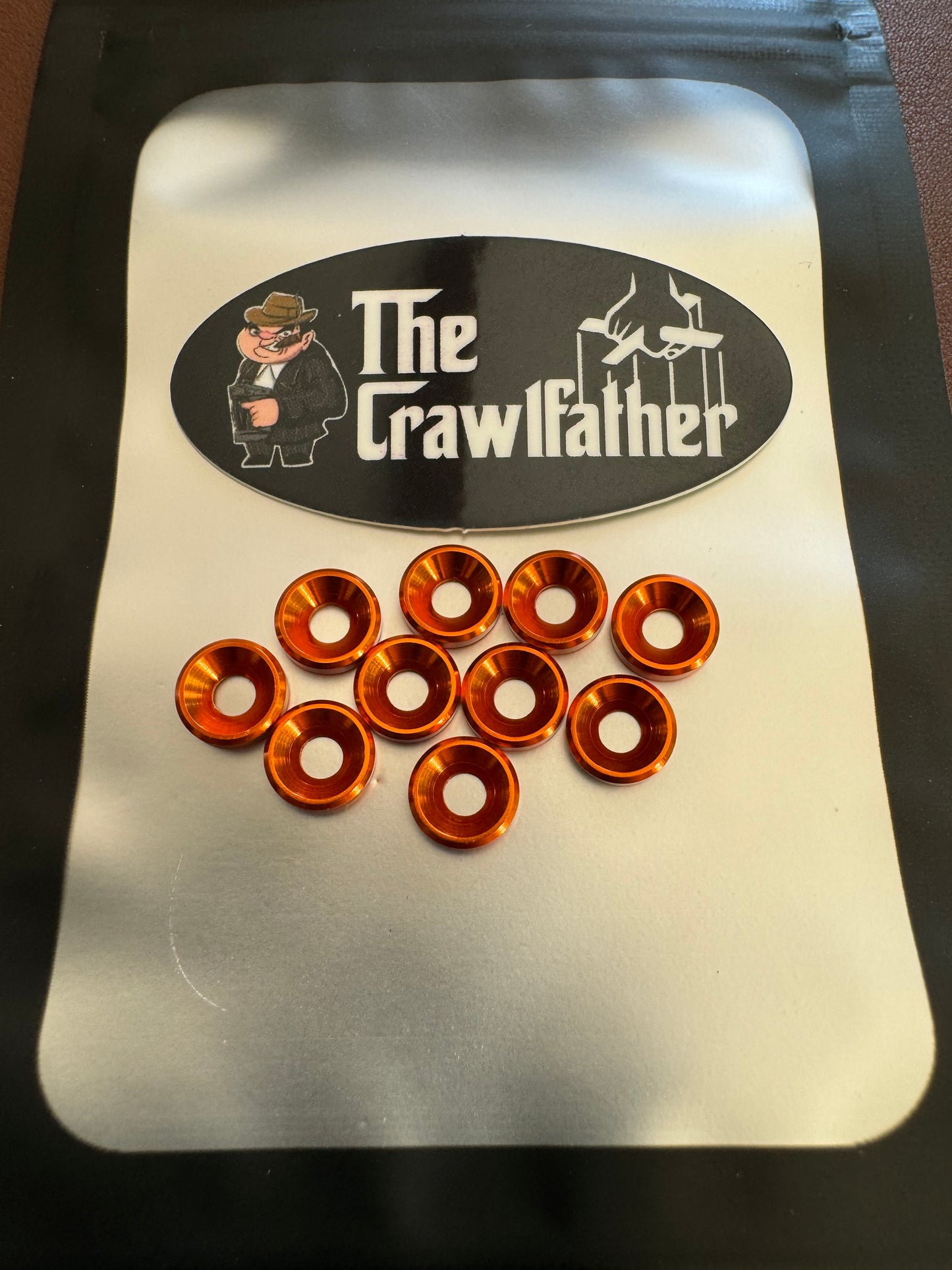 Orange Anodized M3 Countersunk Washers