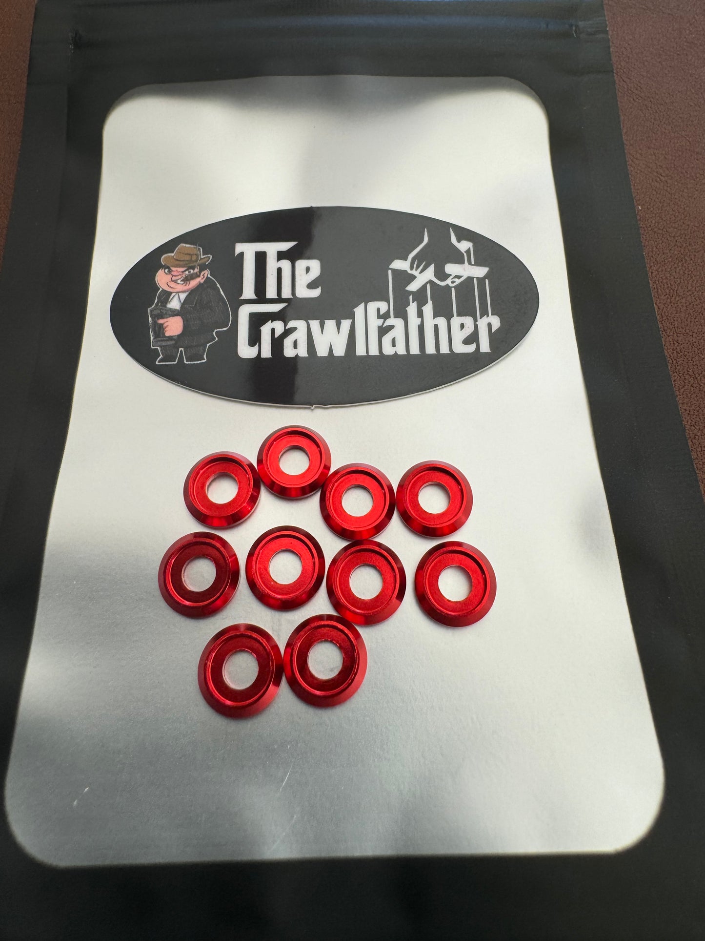 Red Anodized M3 Recessed Flat Washers