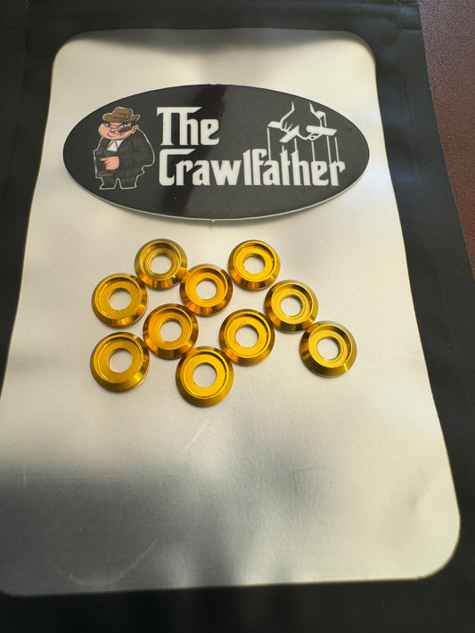 Gold Anodized M3 Recessed Flat Washers