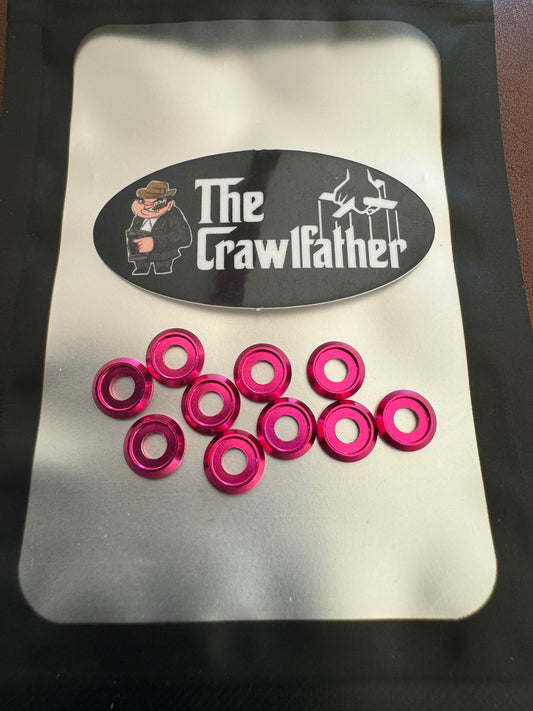 Pink Anodized M3 Recessed Flat Washers