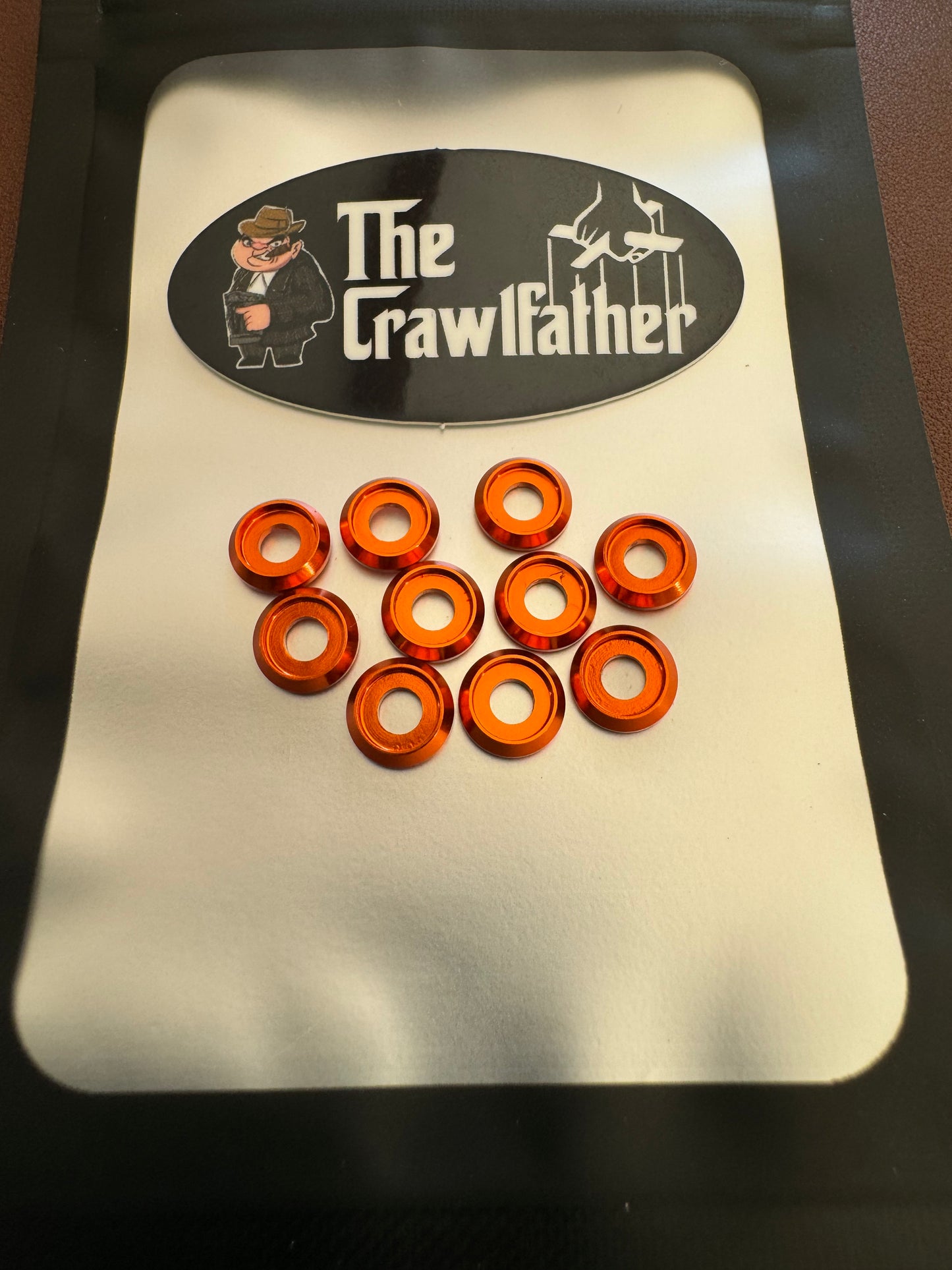 Orange Anodized M3 Recessed Flat Washers