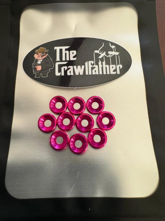 Pink Anodized M3 Countersunk Washers
