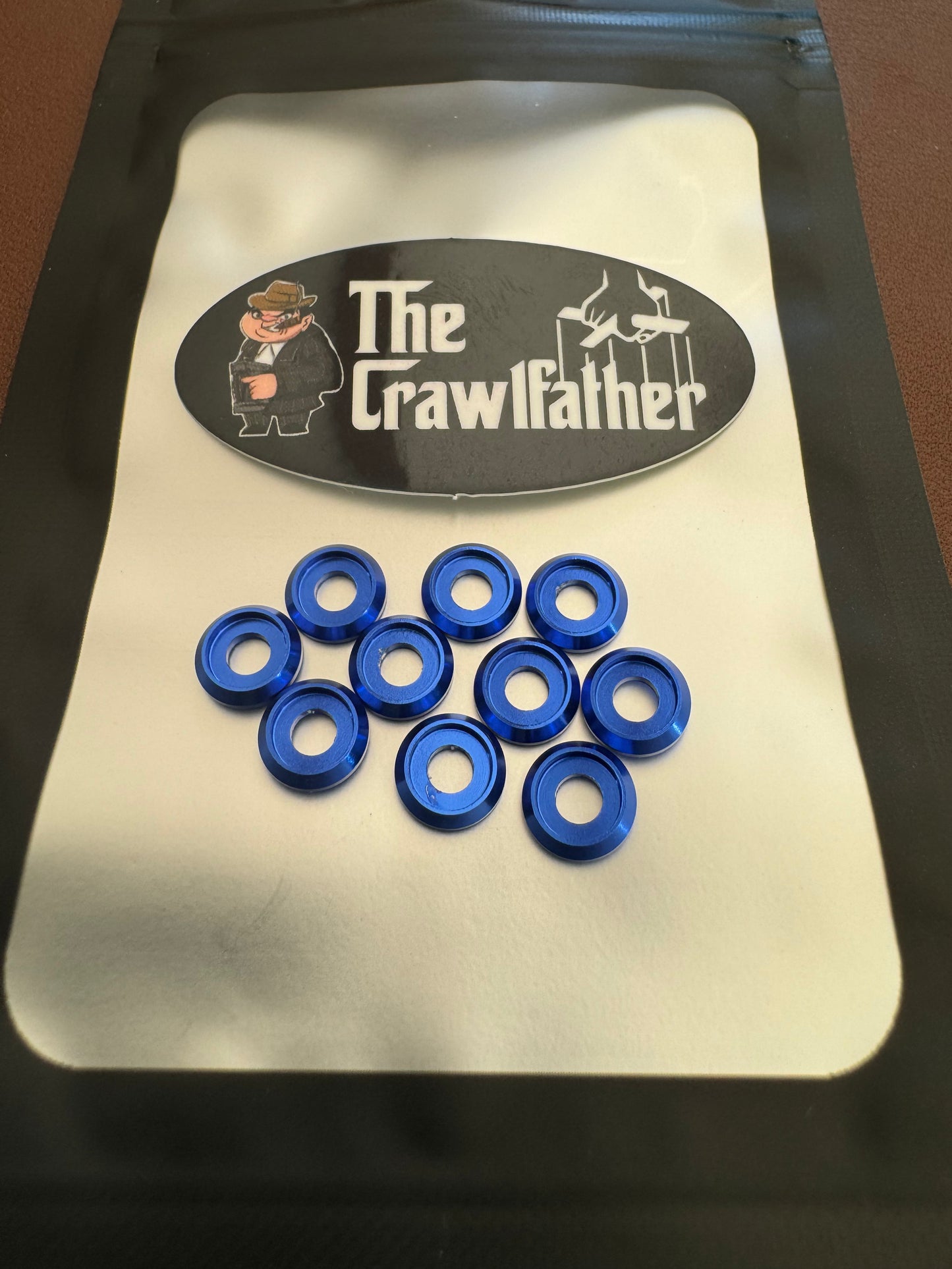 Dark Blue Anodized M3 Recessed Flat Washers